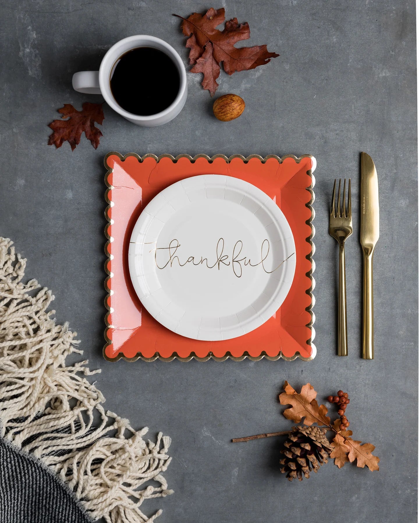 Thankful / Grateful Paper Plate Set